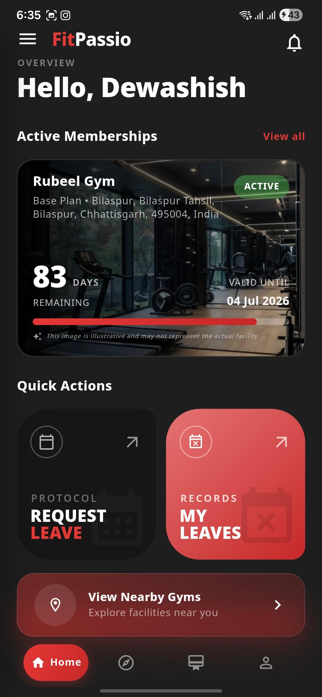 Home Screen